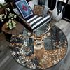 Elk Round Area Rug,Carpet Rug for Living Room Bedroom Sofa Playroom Decor,Non-slip Floor Mat