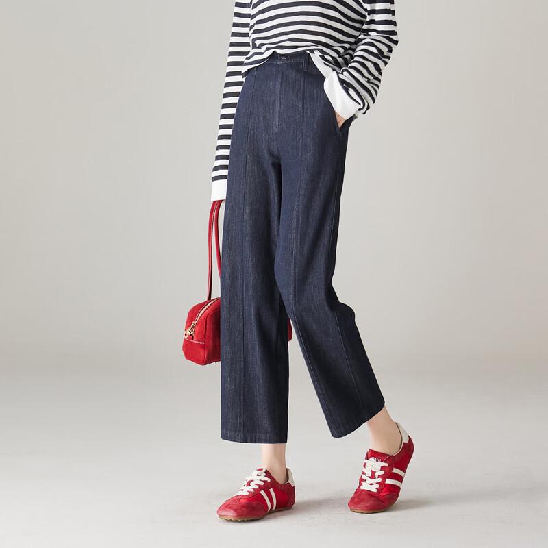 SOFSIL Women's Retro High-Waist Straight-Leg Cropped Jeans