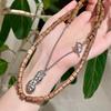 Vintage Silver Peanut Pendant Sweater Chain with Wood Beads Necklace - High-End Necklace Accessory