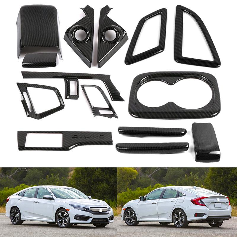 

16-21 Honda Civic Air Outlet Cup Holder Armrest Box Headlight Switch Frame Interior