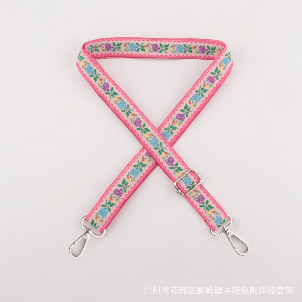 Bag Color Ethnic Style Embroidered Shoulder Strap Adjustable Shoulder Crossbody Women's Bag Long Strap Luggage Accessories Strap