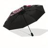 Butterfly, pink, Y2K Automatic folding umbrella  simple eight rib design, bright color pattern, durable iron frame, ideal for travel and out
