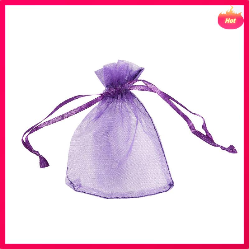 20 Pack Beautiful Dark Purple Organza Gift And Favour Bags 7Cm X 9Cm