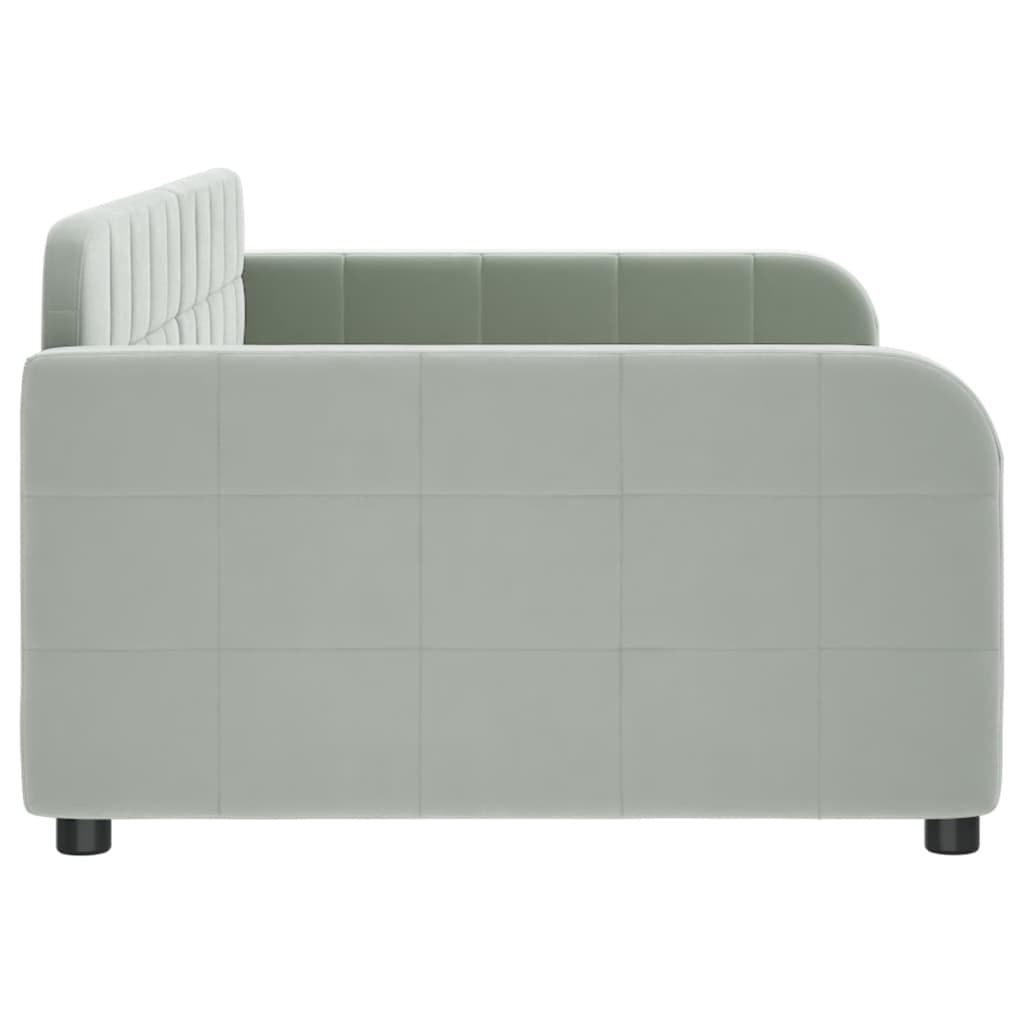 Vidaxl Sofa with Sleeping Function, Light Gray, 100X200 Cm, Upholstered In Velvet