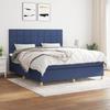 Maison Exclusive - Bed Slat Base with Blue 160x200 Cm Fabric Mattress