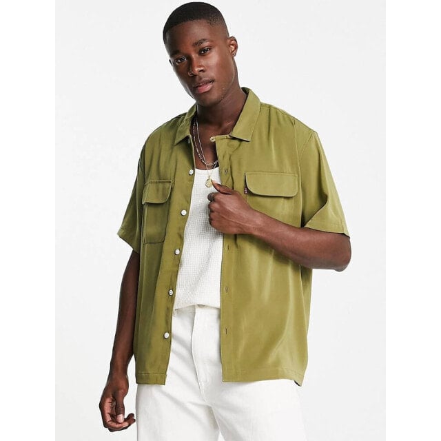 

Рубашка Levi s revere оливкового цвета с карманами