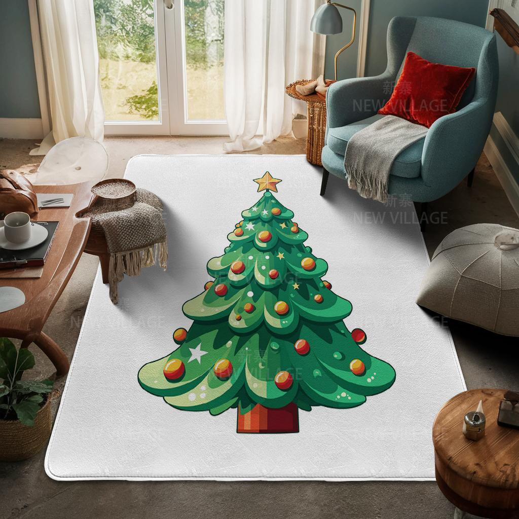 House Entrance Carpet Home Door Mat Living Room Bath Foot Bathroom Non-slip Water Absorption Rugs Bath Merry Christmas Winter
