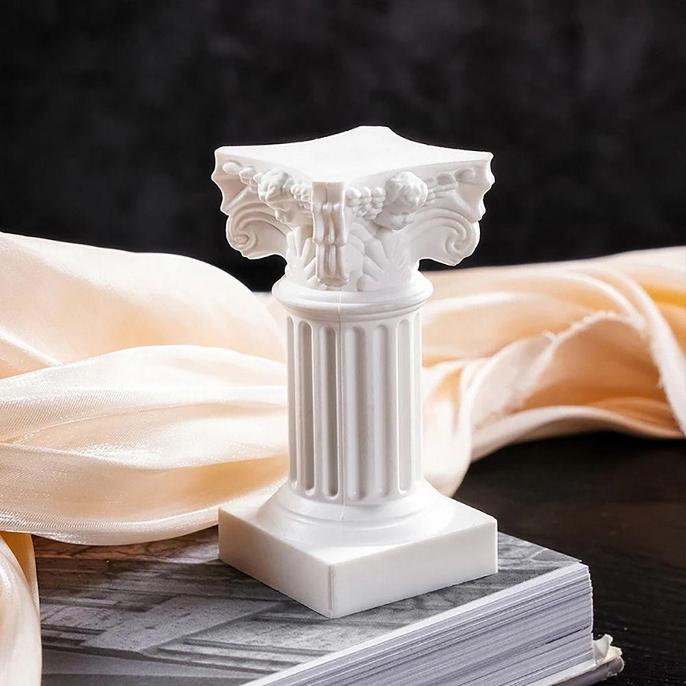 1Pcs Figurine Sculpture Roman Pillar Greek Column Candlestick Stand Durable Statue Pedestal