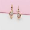 Exquisite Purple Gold Inlaid Zircon Earrings Simple Light Luxury Russian 585 Rose Gold Plated Fashion Colored Gold Earrings