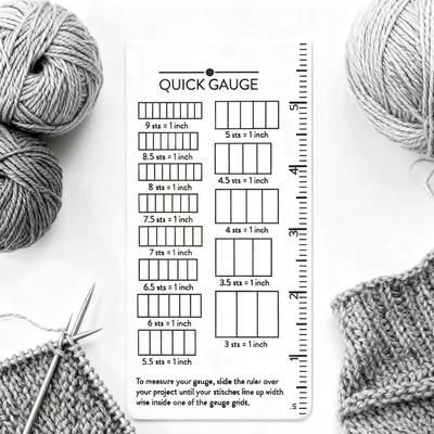 Regla Medidora Rápida,Regla Medidora Para Tejer Y Crochet,No Requiere Contar,Fácil De Medir Muestras de Punto Para Costura,Tejer