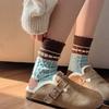Vintage Flower Heavy Industry Sheep Wool Women'S Socks Warm Thickened Meradson Wind Tube Socks