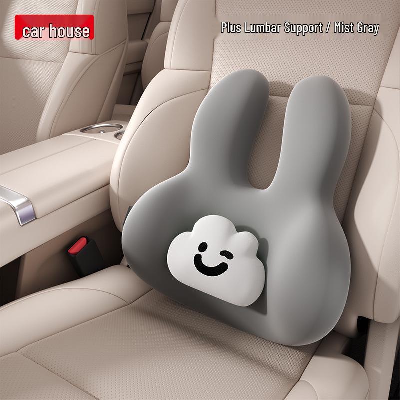 Car Headrest & Lumbar Support Pillow - Cute, Skin-Friendly Memory Foam for Neck & Back Comfort