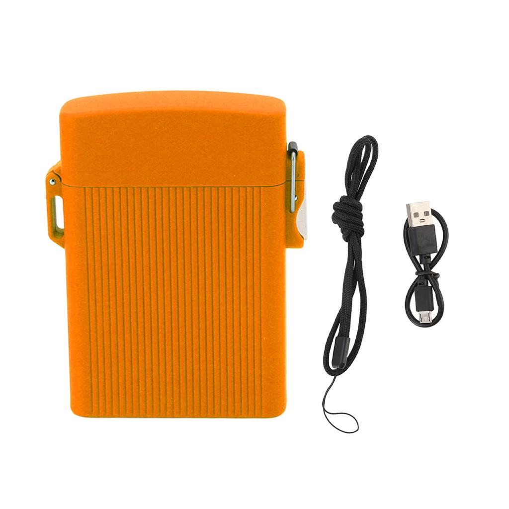Full Pack 16 Cigarettes Case USB Rechargeable Windproof Flameless Cigarettes Lighter Case
