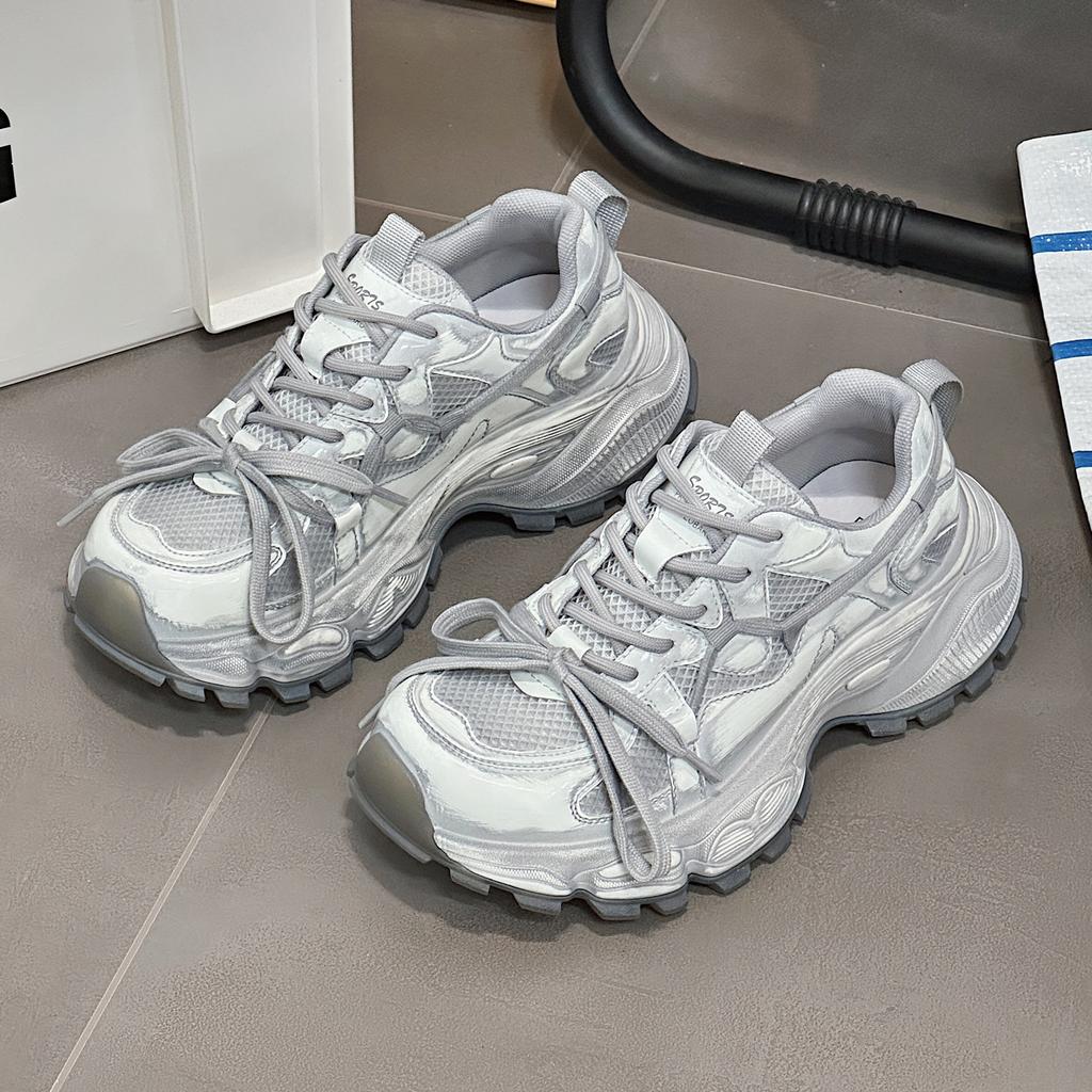 Sneakers for Women  Autumn  Retro Polished Colored Old Casual Shoes Thick Sole Women's Shoes Hot Daddy Shoes