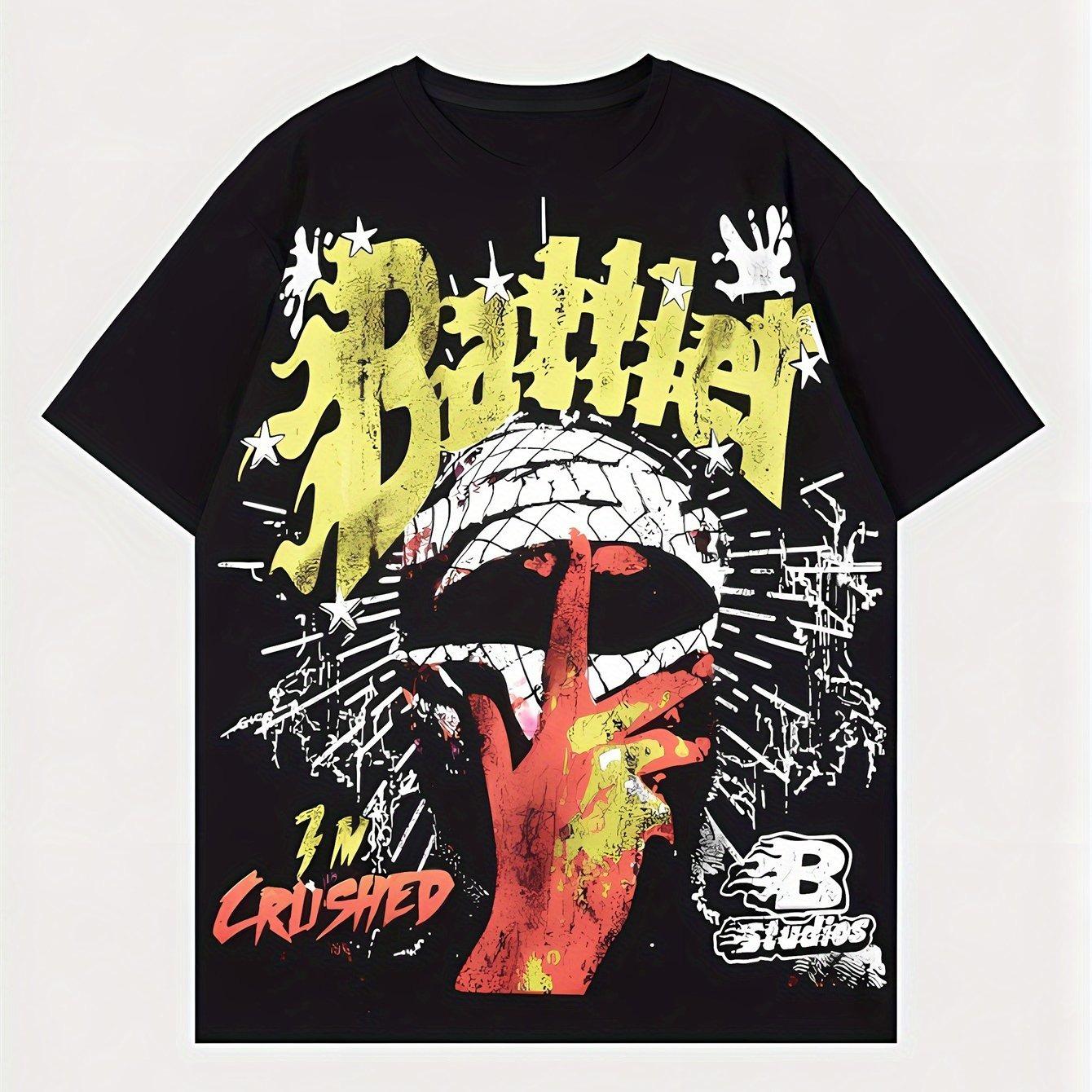 

Чоловіча футболка Y2K у ретро-стилі Хіп-хоп футболка Чоловічий вуличний одяг Оверсайз Вуличний одяг Подарунки На кожен день Стильна та Повсякденна 4XL