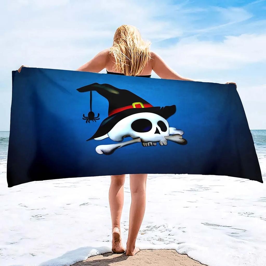 Microfiber Beach Towel Skull Beach Towel Blanket,Sand Proof Swimming Bath Pool Towel for Travel Camping Yoga Sport,Oversized