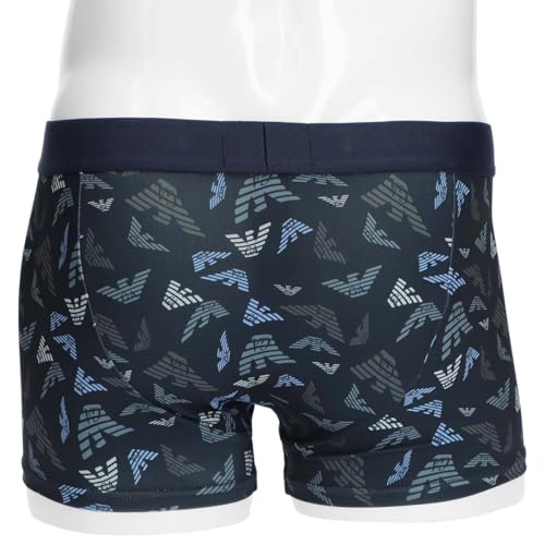 Emporio Armani ALL OVER PRINTED MICROFIBER Boxer Shorts, Front Closure, EU Size, Men's, Brand Name Underwear, 54095350, M (EU Size), Size 16 (Red)