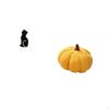 Cat Pumpkin Resin Statue Decorative Figurine Collectible Ornament Animal Sculpture Sofa Cushion for
