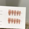 Pure‑Handmade Finished Press‑On Nails Pink‑Blush Firework‑Style Light‑Luxury Rhinestone Sparkling False Nail Patches
