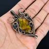 Green Opal 999 Copper Wire Wrapped Pendant, Handmade Gemstone Jewelry Pendant Gift For Birthday
