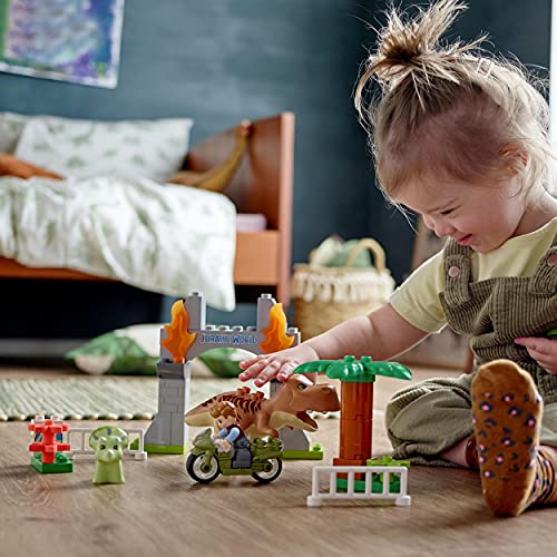 LEGO Duplo T-Rex and Triceratops 10939 Toy Blocks, Gift for Toddlers and Babies, Dinosaurs, Boys and Girls, Ages 2 and Up