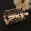 New Fashion Golden Hollow Patterned Bangle Opening Cuff Barcelet Jewelry Gift