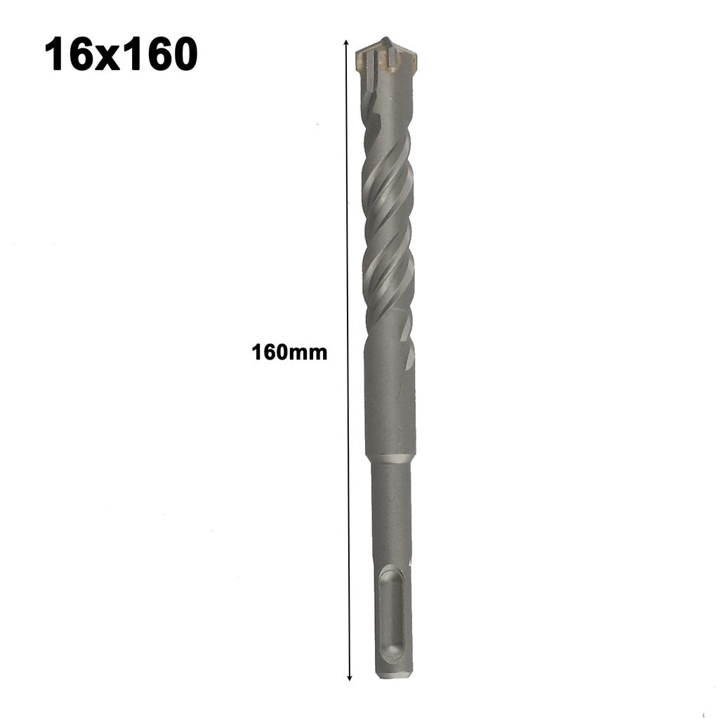 160mm Electric Hammer Drill Bit 6/8/10/12/14/16mm Cross Type Steel Alloy SDS Plus Shank For Masonry Concrete Rock Stone