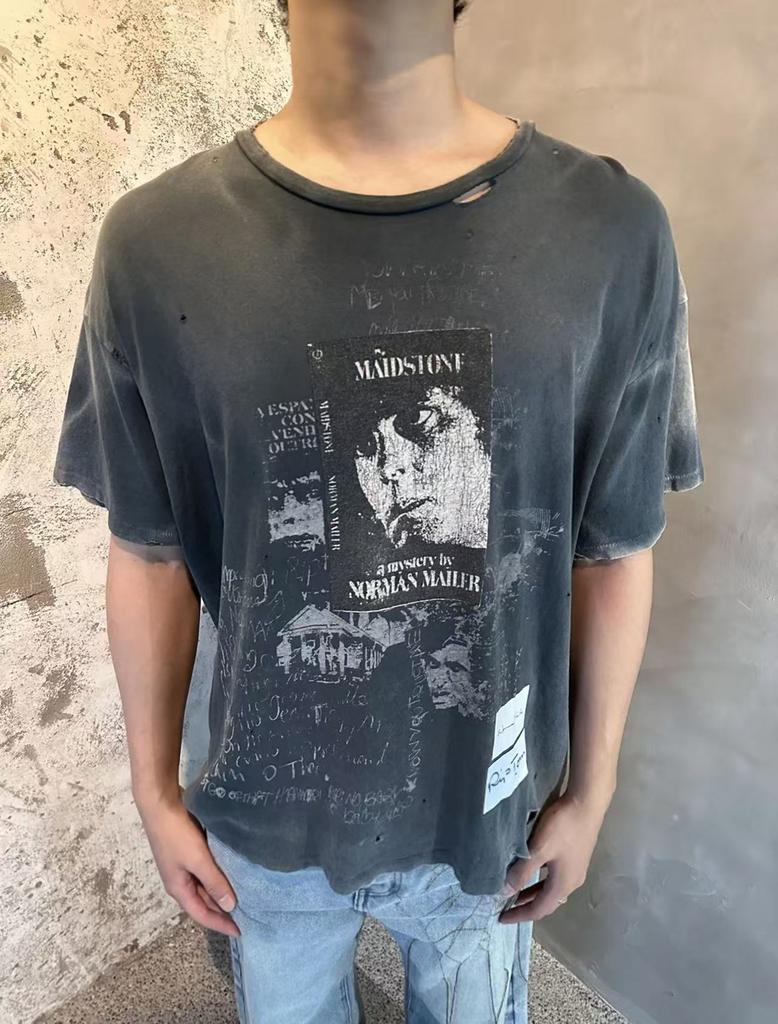 Yao Fashion Oversized Fit Vintage Unisex Street Style All Match Versatile Trendy Casual Comfortable Daily Tops T Shirt For Men
