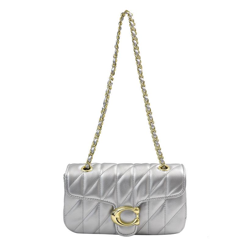 Korean-Style Women's Trendy Single Shoulder Bag - Fashionable, Versatile, Diamond Lattice Chain, Small Fragrance Style for Commuting