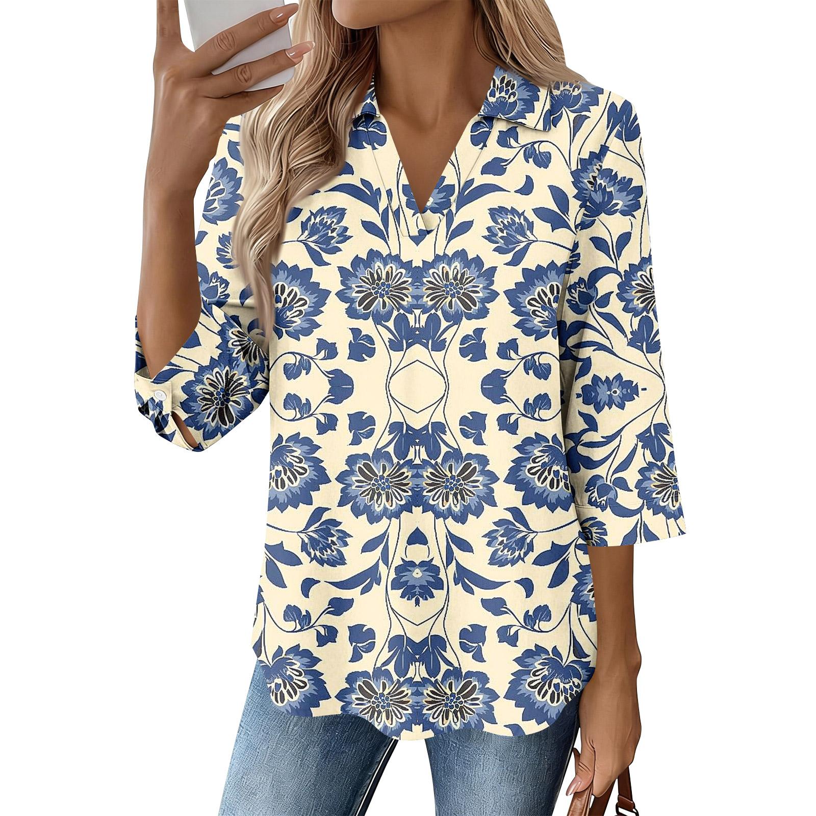 

Женские футболки с рукавом 3/4, футболки с графикой, повседневные базовые топы, пуловеры XL синий