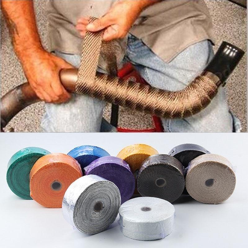 5M Car Motorcycle Exhaust Wrap Pipe Header Heat Wrap Turbo Mainfold Heat Exhaust Thermal Wrap Tape Stainless Steel Ties