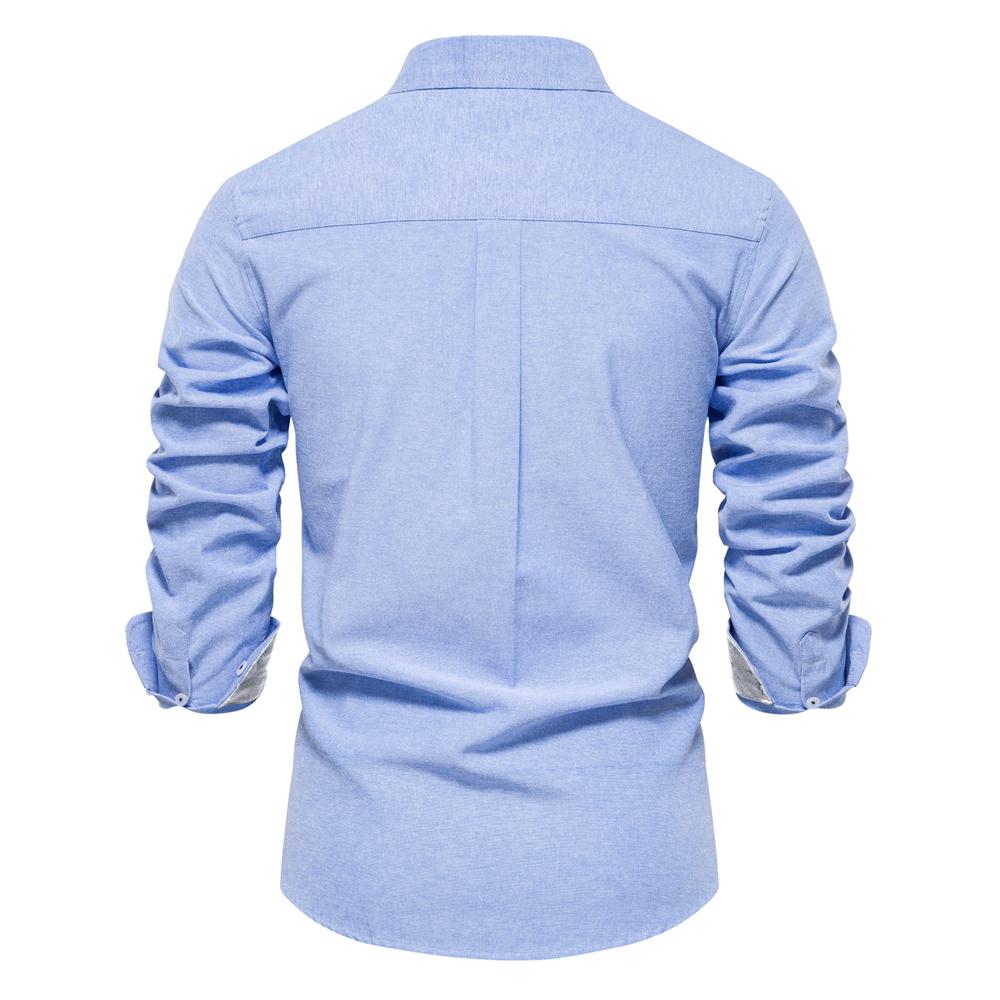 TrendHub New Autumn Cotton Men's Oxford Shirt Long Sleeve Button Down Social Business Casual Shirts for Men