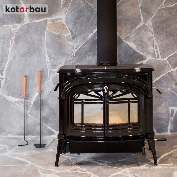 Serviteur De Cheminée - KOTARBAU - 2 Pièces - Métal - Bois - Antidérapant