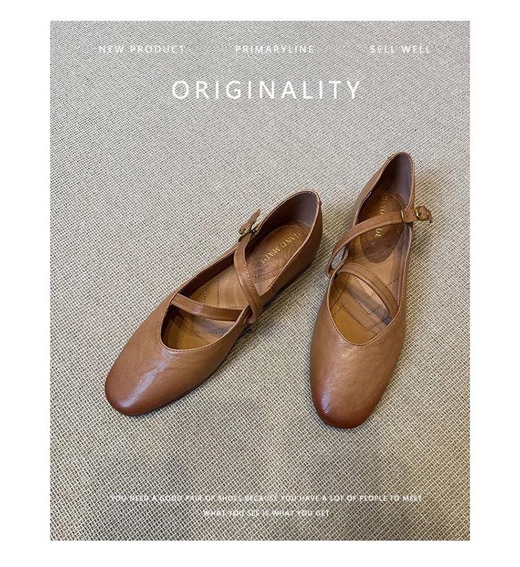 

Quack good wear Mary Jane shoes 2025 new retro pu leather women s shoes autumn flats versatile small leather shoes single shoes 40 абрикосовый