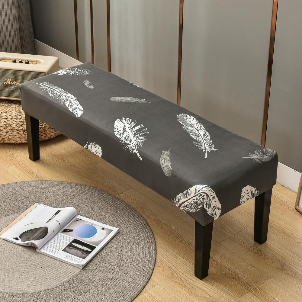 Dining Bench Cover Stretch Upholstered Bench Slipcover Printed Bench Seat Protector Rectangle Bench Covers for Dining Room Bedroom Living Room Kitchen