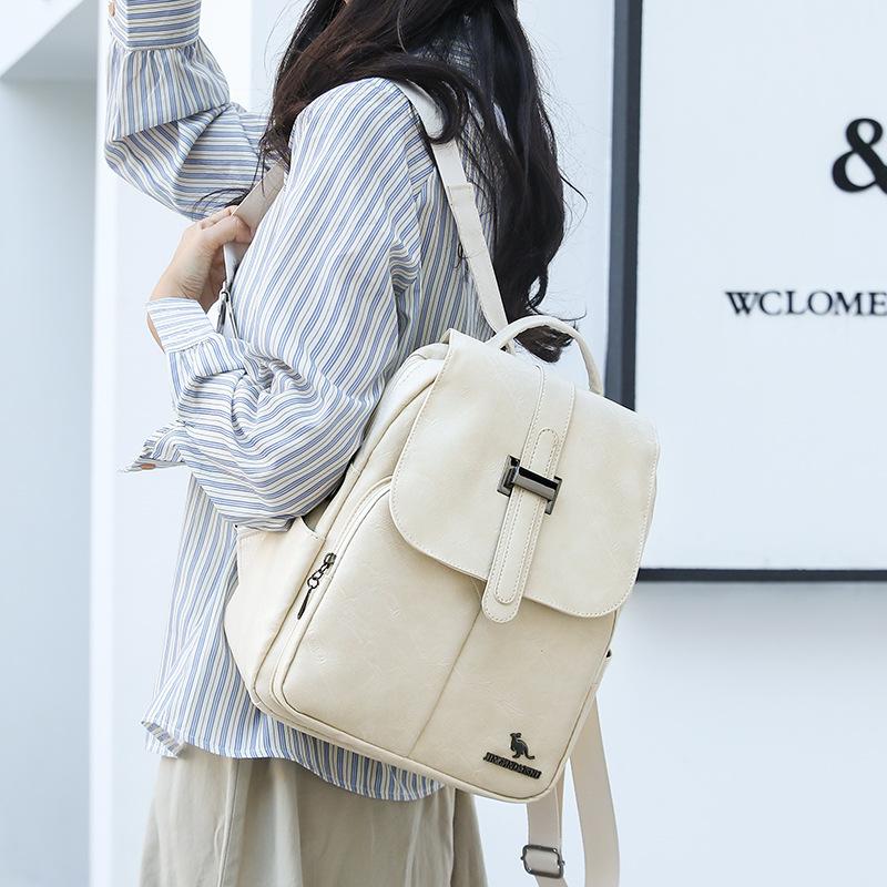 Soft Leather Backpack Women's Backpack Commuter Large Capacity Shoulder Bag