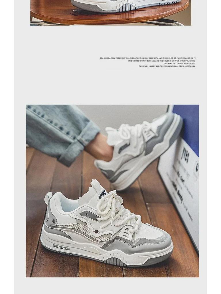 Men's Retro Casual Height-Boosting Non-Slip Sneakers - Spring & Autumn 2025 Hong Kong Style