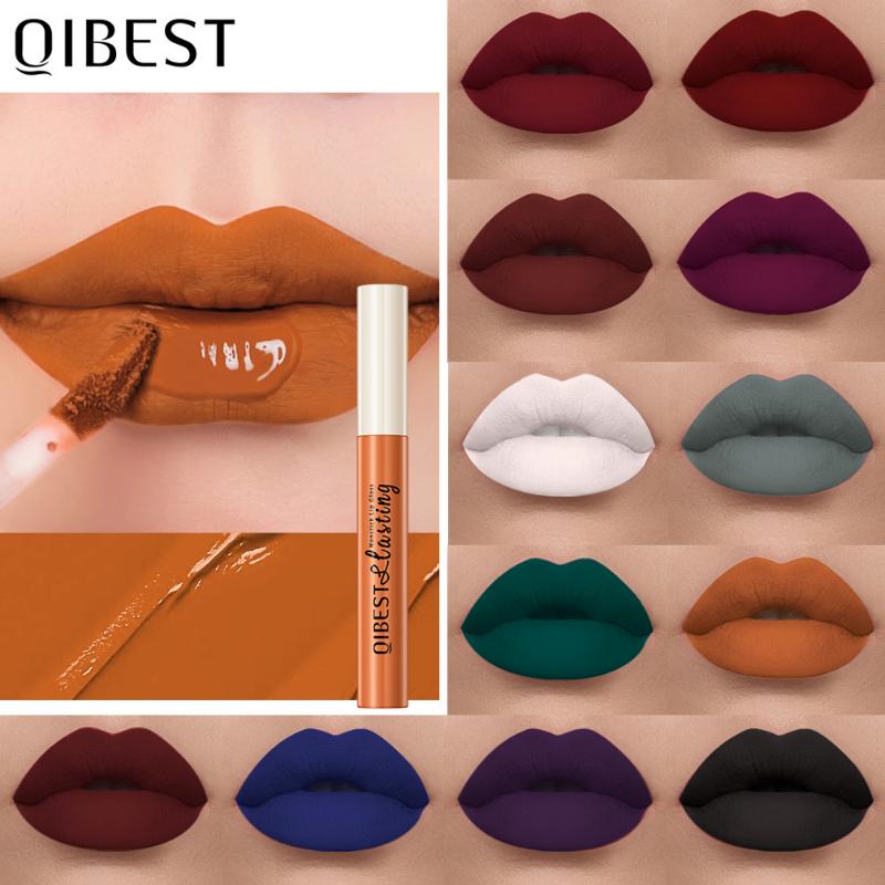 QiBest Non-Stick Lip Glaze Matte Matte Liquid Lipstick Non-Fading Lip Gloss