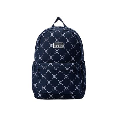 Vintage Floral Print Casual Polyester Backpack Unisex Backpack Navy-Blue CV2513025PS-001