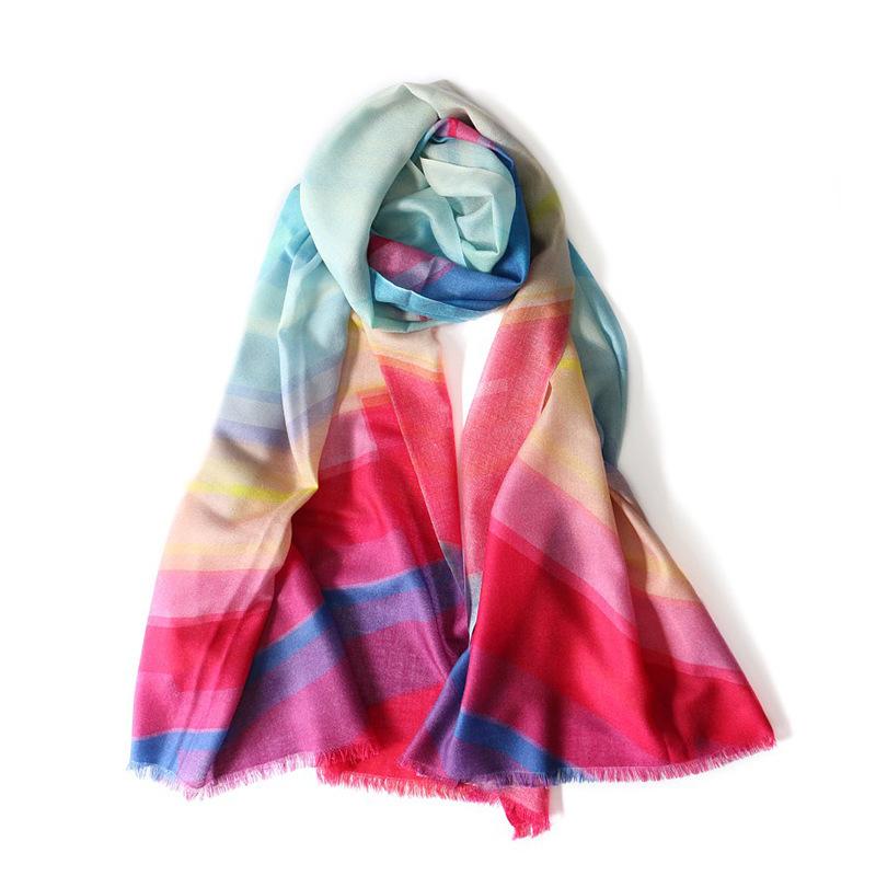 Pure wool scarves in autumn and winter, digital inkjet painting shawls, dual-purpose scarves in autumn and winter