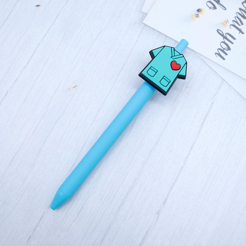 5 PCS Nurse Doctor Gel Pens 0.5mm Black Ink Writing Pen Cute Cartoon Ornament Retractable Gel Pens Hospital Supplies 5 pcs