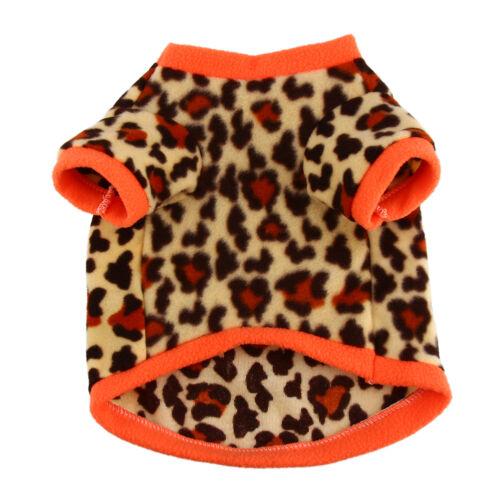 

Питомец Флис Полар Собака Щенок Зимний Свитер Мягкий Комбинезон Пальто Одежда Верхняя одежда Leopard print,S