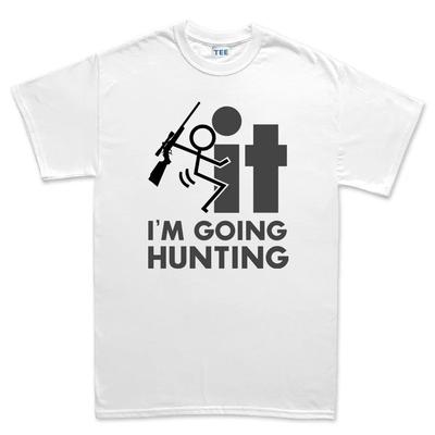 StickUnisex Hunting Unisex Cotton T Shirt Casual Sporty Style White