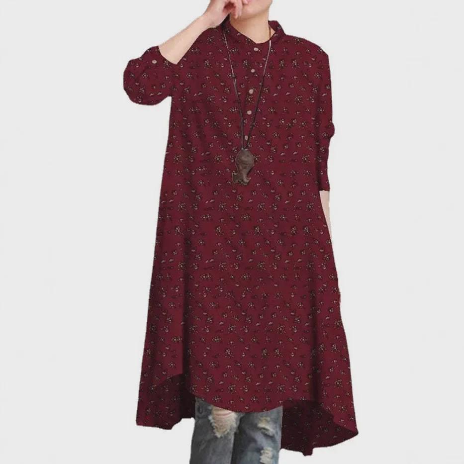 2026 Women's Retro Floral Long-Sleeve Loose Shirt