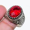 Natural Garnet Gemstone Handmade 925 Sterling Silver Jewelry Ring Size 7.5 AR-18259
