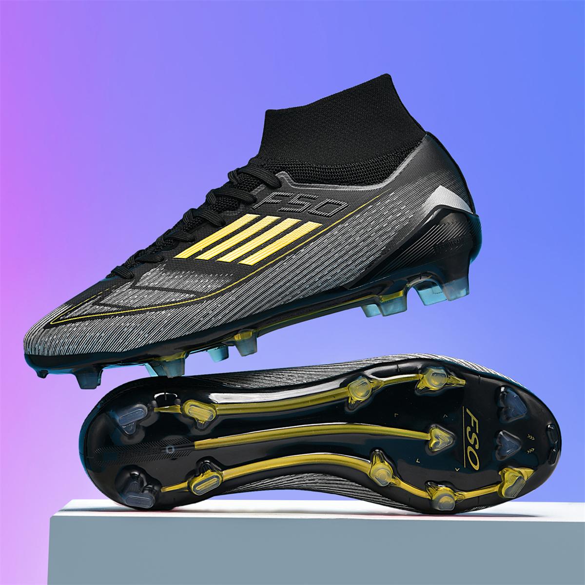 

New Men Soccer Shoes Breathable Sport Football Boots Training Boys Outdoor Cleats Adult Long Spikes Non Slip Match Comfortable 45