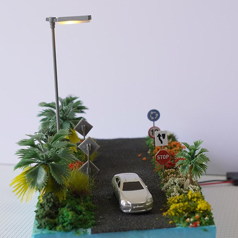 1/87 1/150 Scale Model Street Light 3V Single Head Led Lamp For Railway Train Lampost Miniature Scene Layout Decor 1Pcs