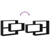 Wall Shelf Oak Black 104 x 20 x 58.5 cm Engineered Wood