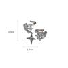 Dainty Asymmetrical Zircon Non Pierced Earrings 1 Pair Minimalist Lightweight Jewelry for Women Prom Travel Wear