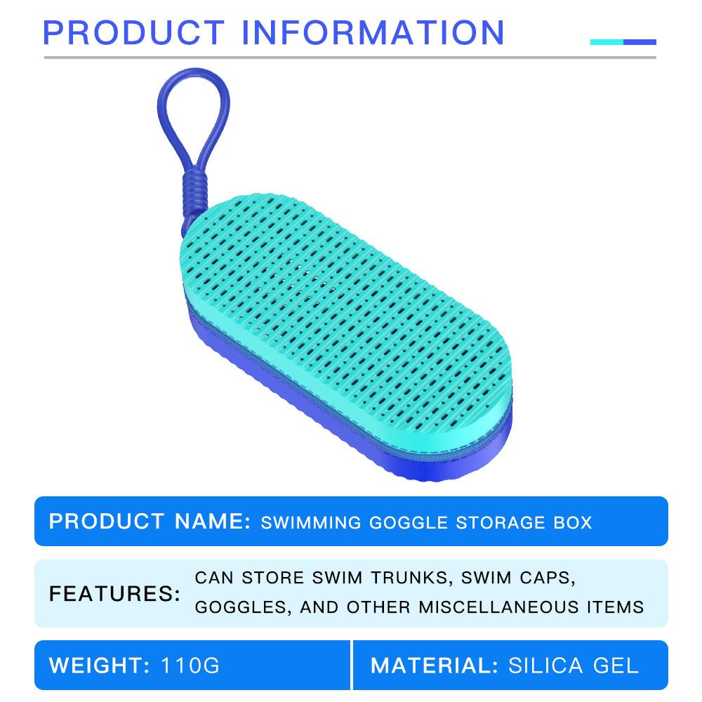 Silicone Swimming Goggles Case,Drop-Proof & Scratch-Resistant Protective Storage Box,Portable Foldable Bag Silicone Glasses Case